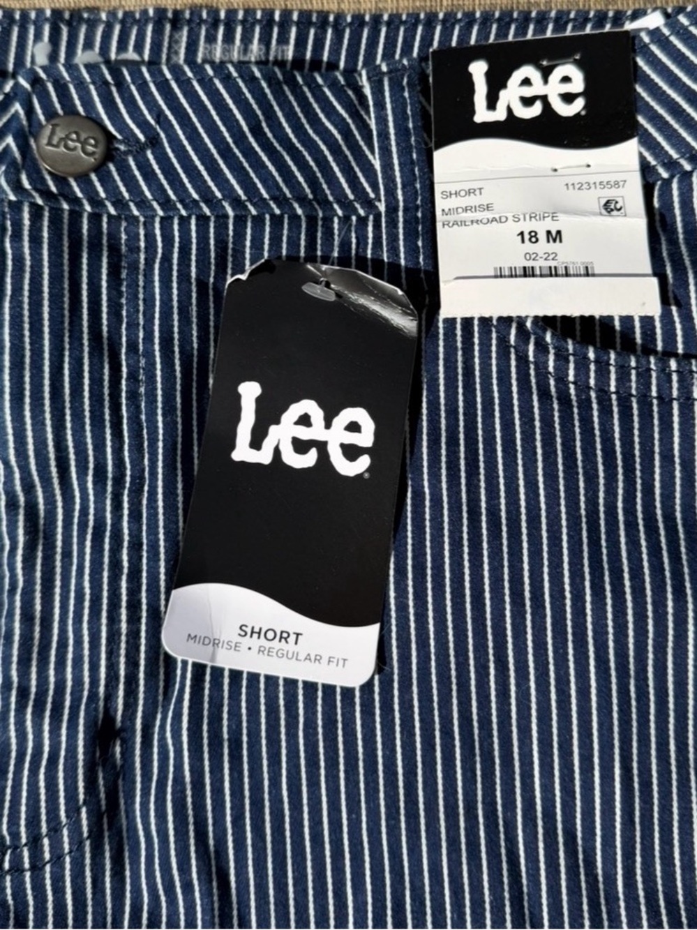 Lee Women’s Railroad Stripe Shorts - Navy & White